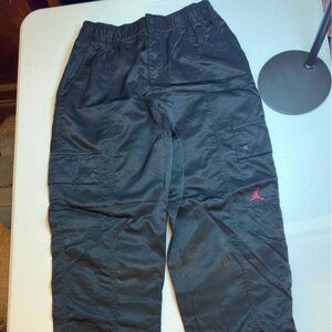 JORDAN Nike parachute track Pants Size S Black Elastic ankle pulls Y2k Street